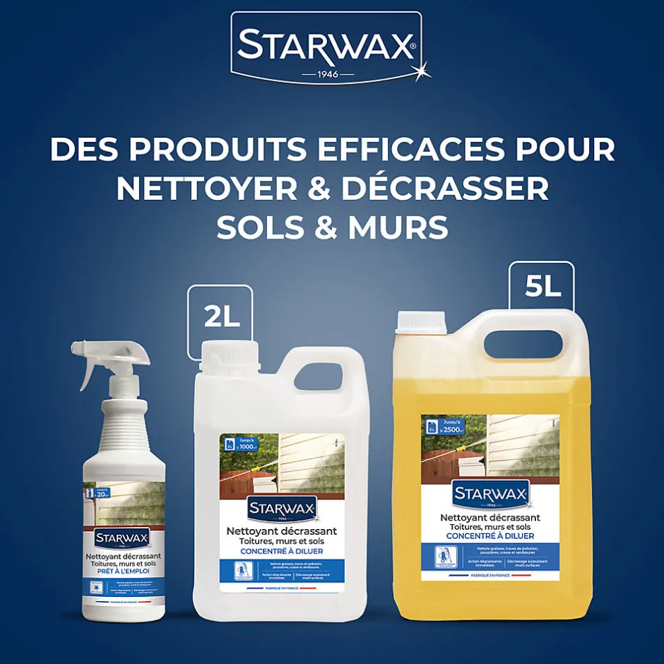 Starwax Nettoyant décrassant toitures, murs et sols gros nettoyage 5L