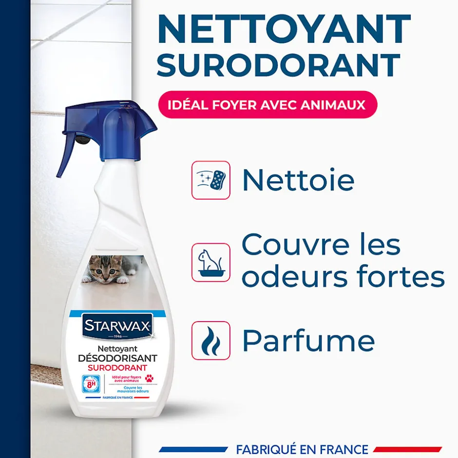 Starwax Nettoyant désinfectant suprodorant milieu animal 500ml