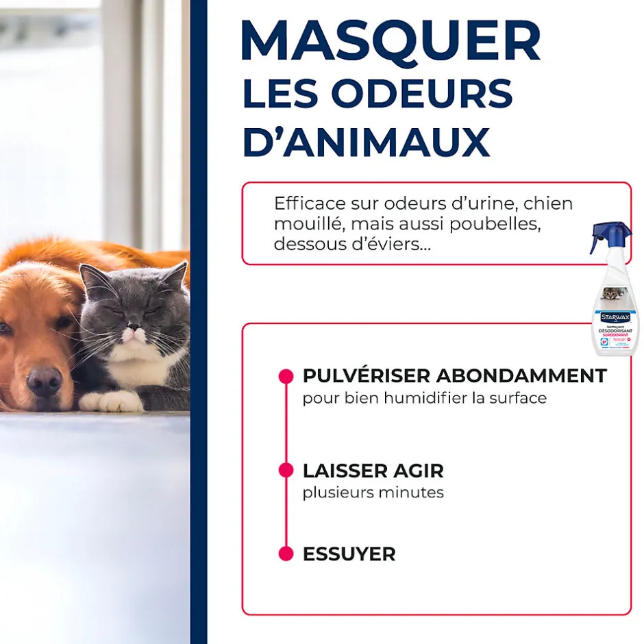 Starwax Nettoyant désinfectant suprodorant milieu animal 500ml
