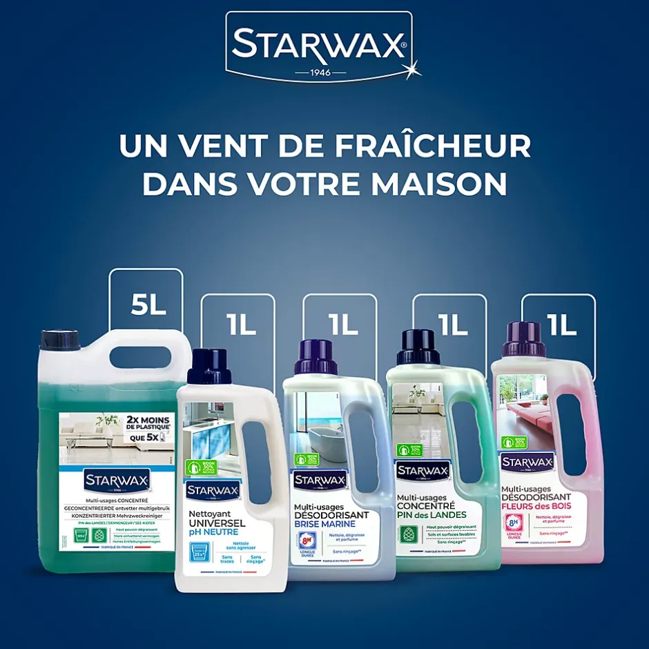 Starwax Nettoyant désodorisant multi-usages senteur fleur des bois 1L Outlet