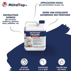 Metaltop Nettoyant Facade - 5 L - Métaltop