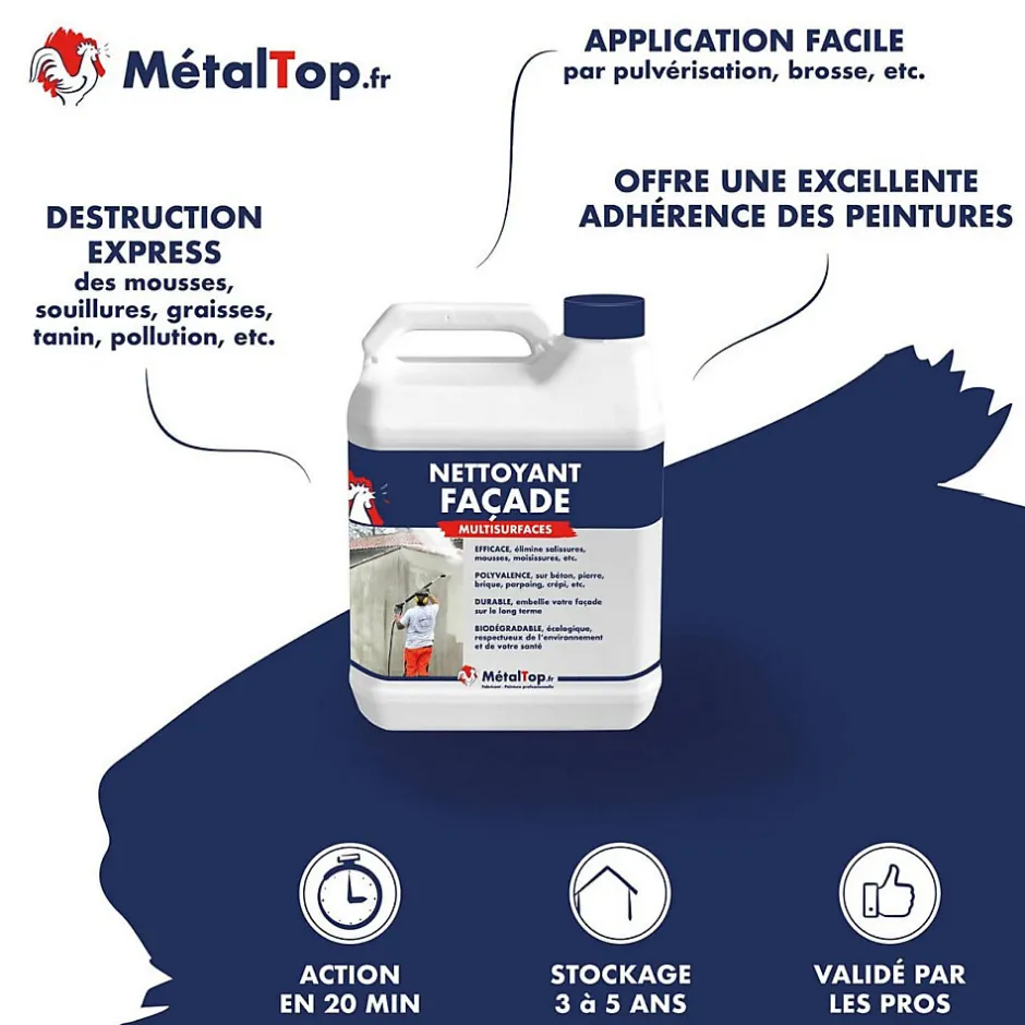 Metaltop Nettoyant Facade - 5 L - Métaltop