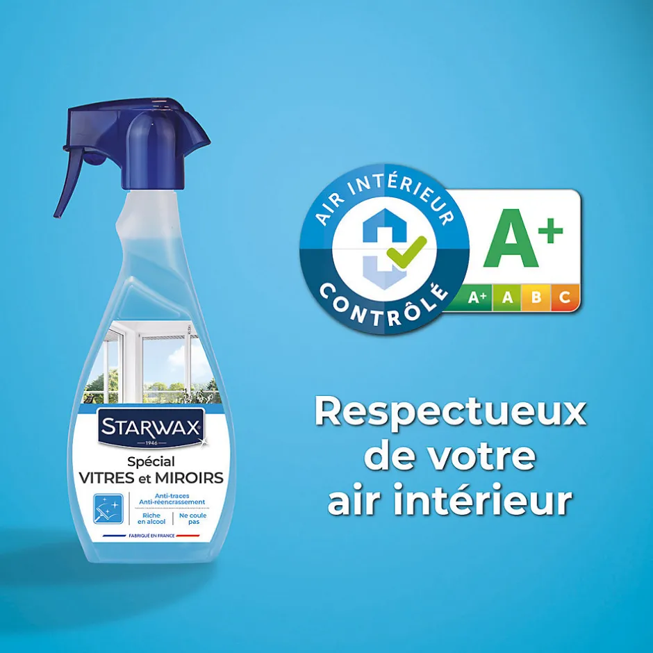 Starwax Nettoyant pulvérisateur spécial vitres et miroirs à l'alcool 0,5L