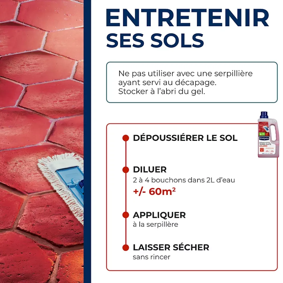 Starwax Nettoyant raviveur tomettes et terres cuites 1L Sale
