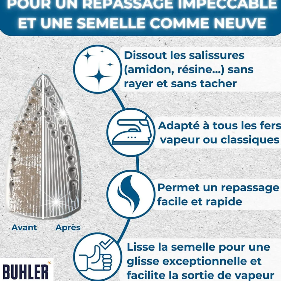 Buhler Nettoyant semelle fer à repasser 2x20 g