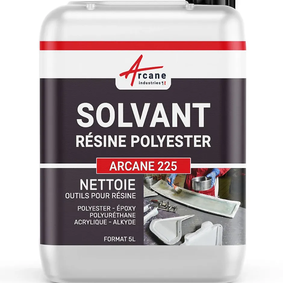 Arcane Industries Nettoyant Solvant Résine Polyester - Substitut acétone - 5 L - Sale