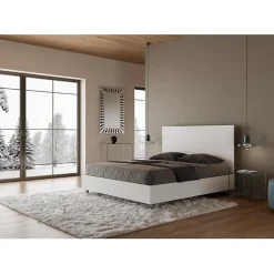Ityhome Nouveau Lit Egos avec sommier 160x190 frêne blanc Discount