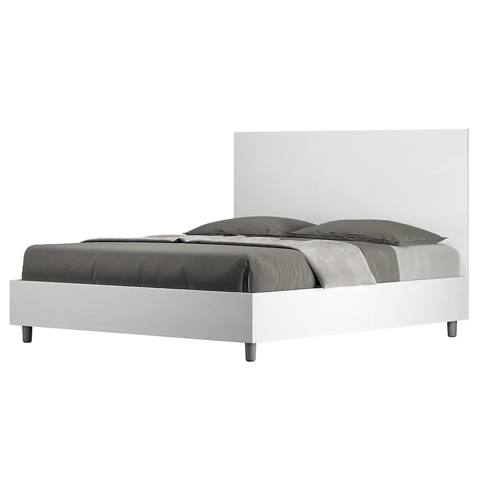Ityhome Nouveau Lit Egos avec sommier 160x190 frêne blanc Discount