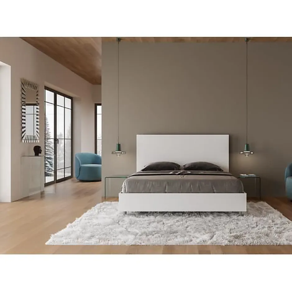 Ityhome Nouveau Lit Egos avec sommier 160x190 frêne blanc Discount