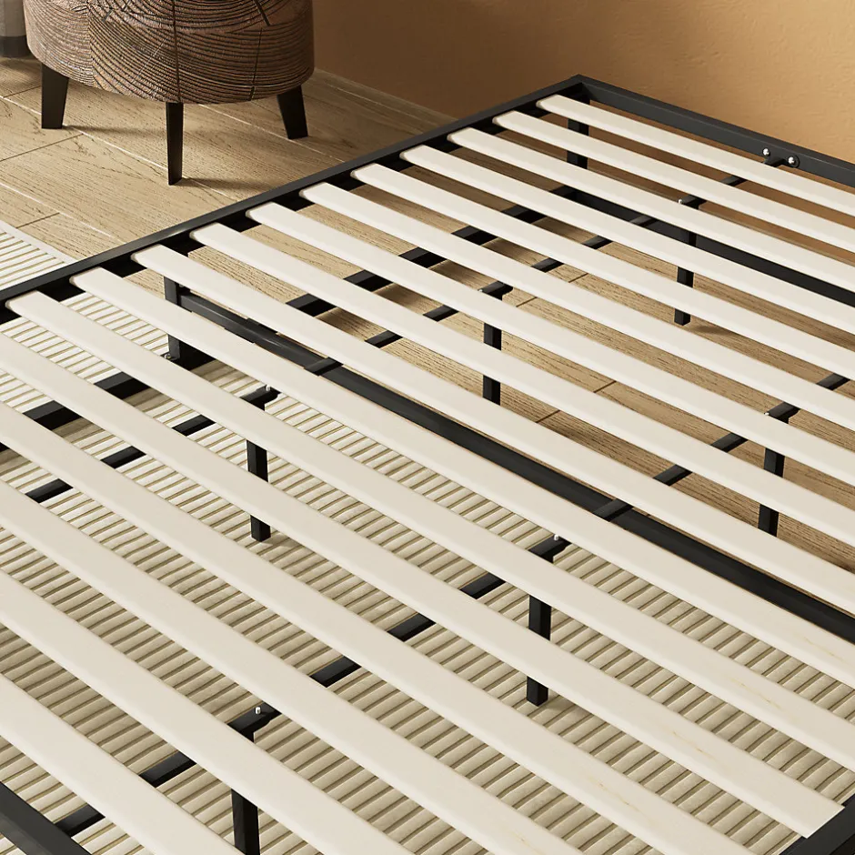 November Sleep Lit 120 x 190 cm - Cadre en acier - Lattes en bois