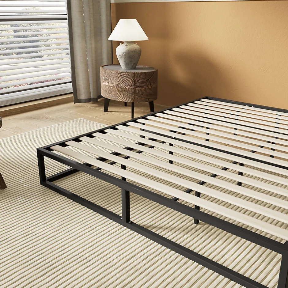 November Sleep Lit 120 x 190 cm - Cadre en acier - Lattes en bois