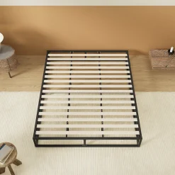 November Sleep Lit 120 x 190 cm - Cadre en acier - Lattes en bois