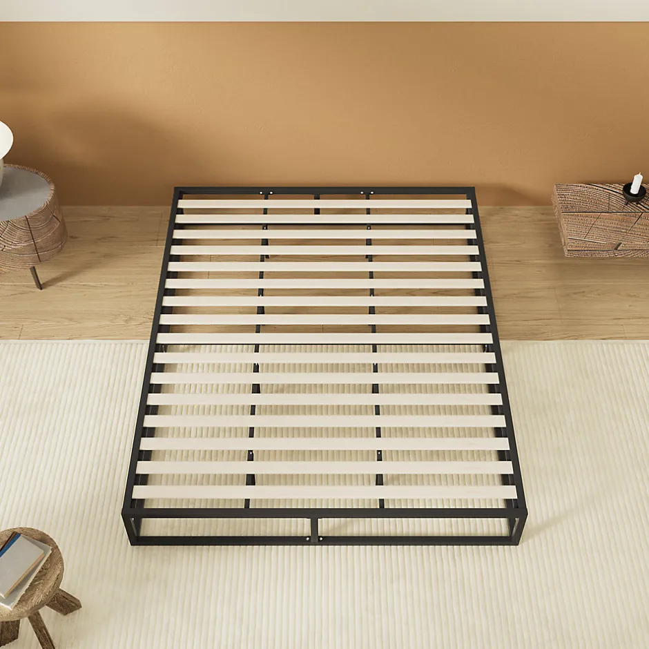 November Sleep Lit 120 x 190 cm - Cadre en acier - Lattes en bois