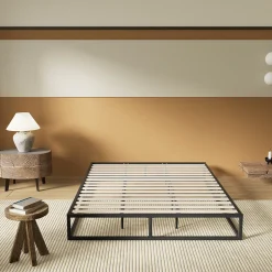 November Sleep Lit 120 x 190 cm - Cadre en acier - Lattes en bois