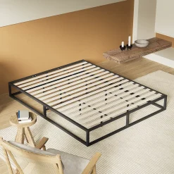 November Sleep Lit 180 x 200 cm - Cadre en acier - Lattes en bois New