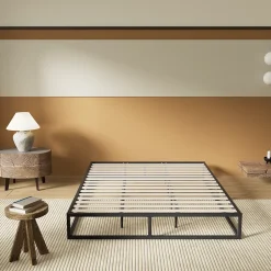 November Sleep Lit 180 x 200 cm - Cadre en acier - Lattes en bois New