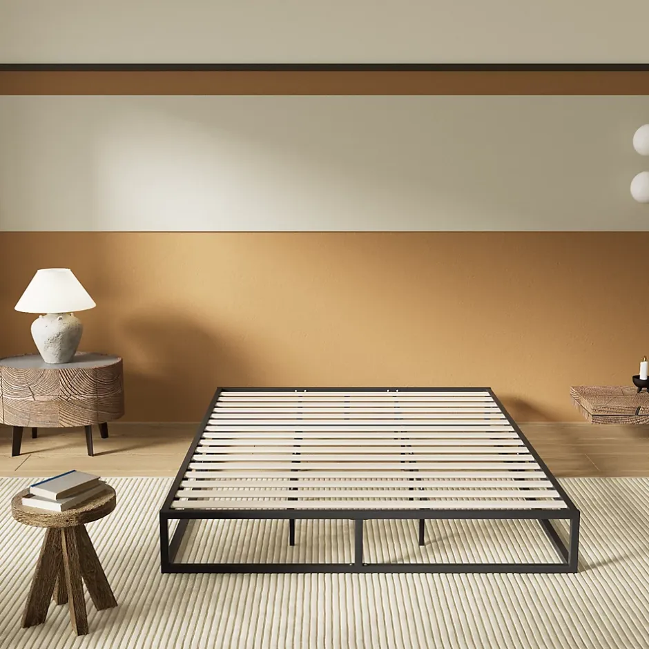 November Sleep Lit 180 x 200 cm - Cadre en acier - Lattes en bois New