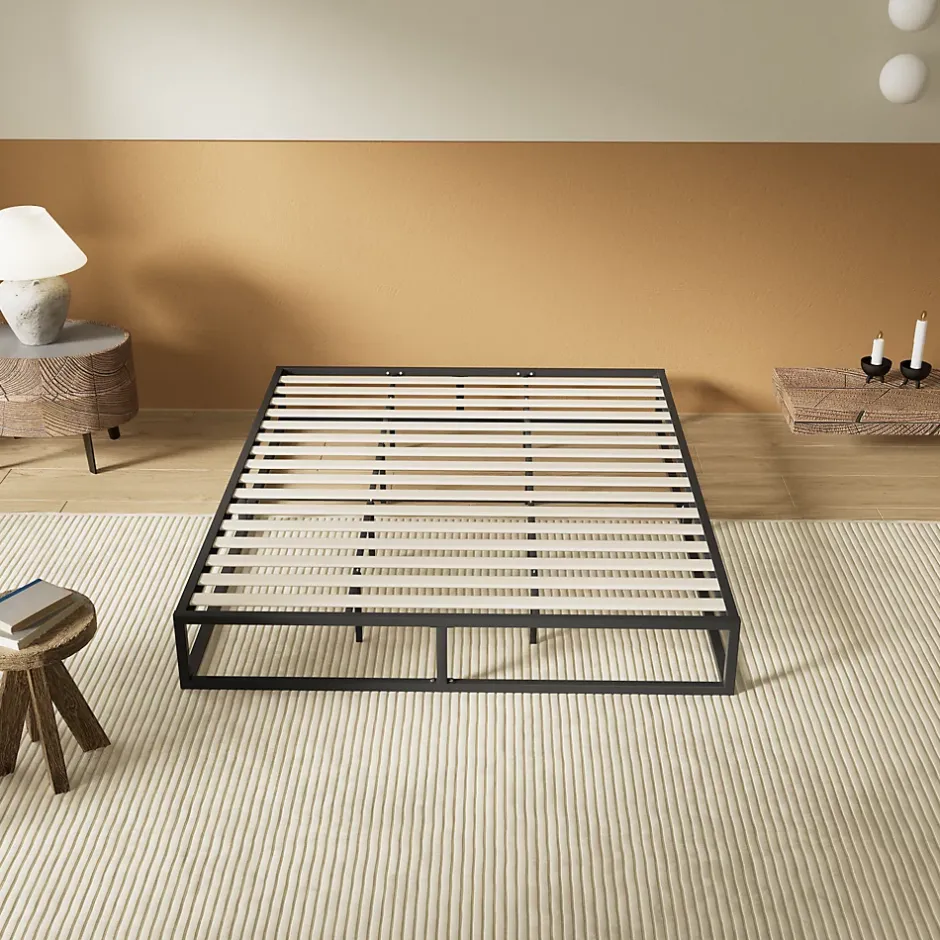 November Sleep Lit 180 x 200 cm - Cadre en acier - Lattes en bois New