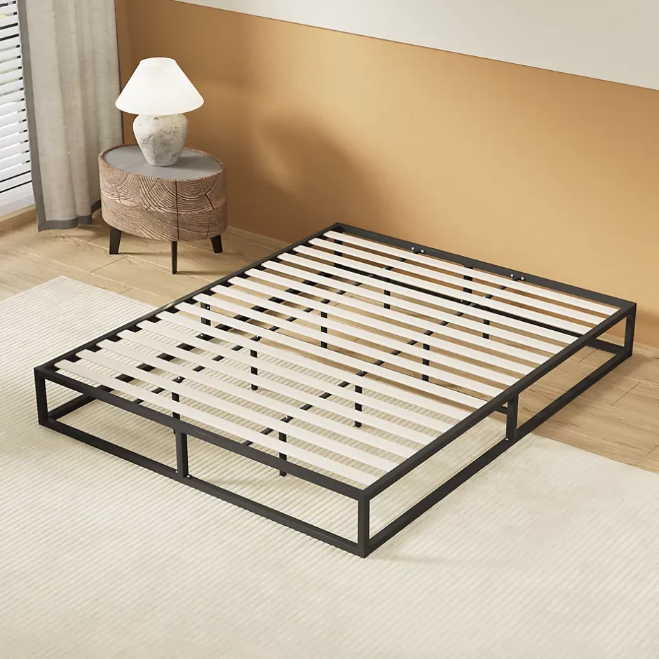 November Sleep Lit 160 x 200 cm - Cadre en acier - Lattes en bois