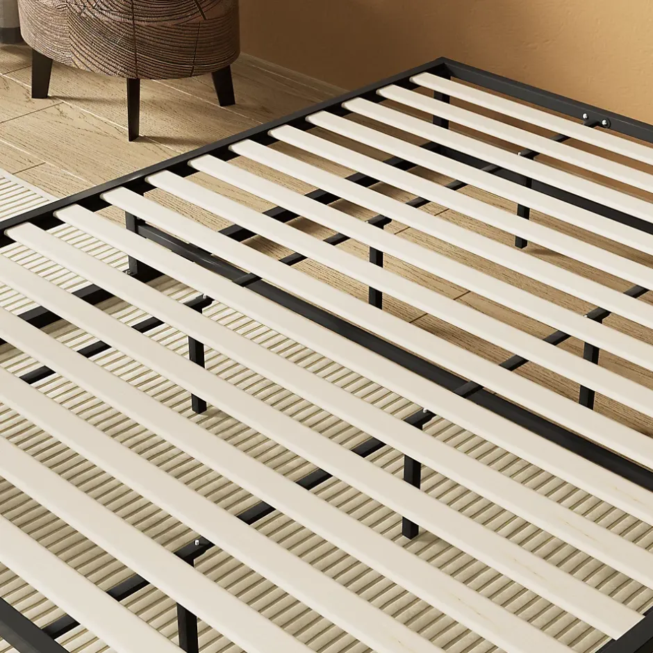 November Sleep Lit 160 x 200 cm - Cadre en acier - Lattes en bois