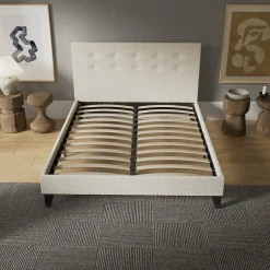 November Sleep Lit 120x190 cm avec tête de lit tissu lin Clearance
