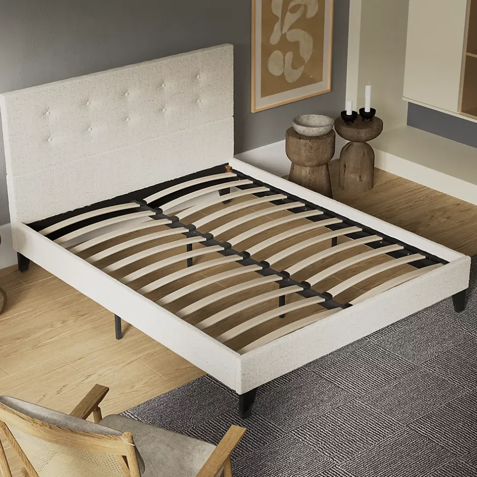 November Sleep Lit 120x190 cm avec tête de lit tissu lin Clearance