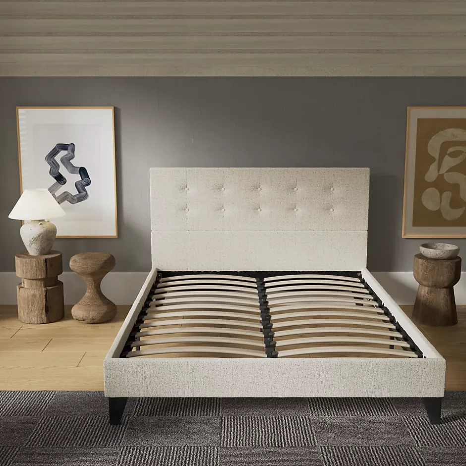 November Sleep Lit 120x190 cm avec tête de lit tissu lin Clearance