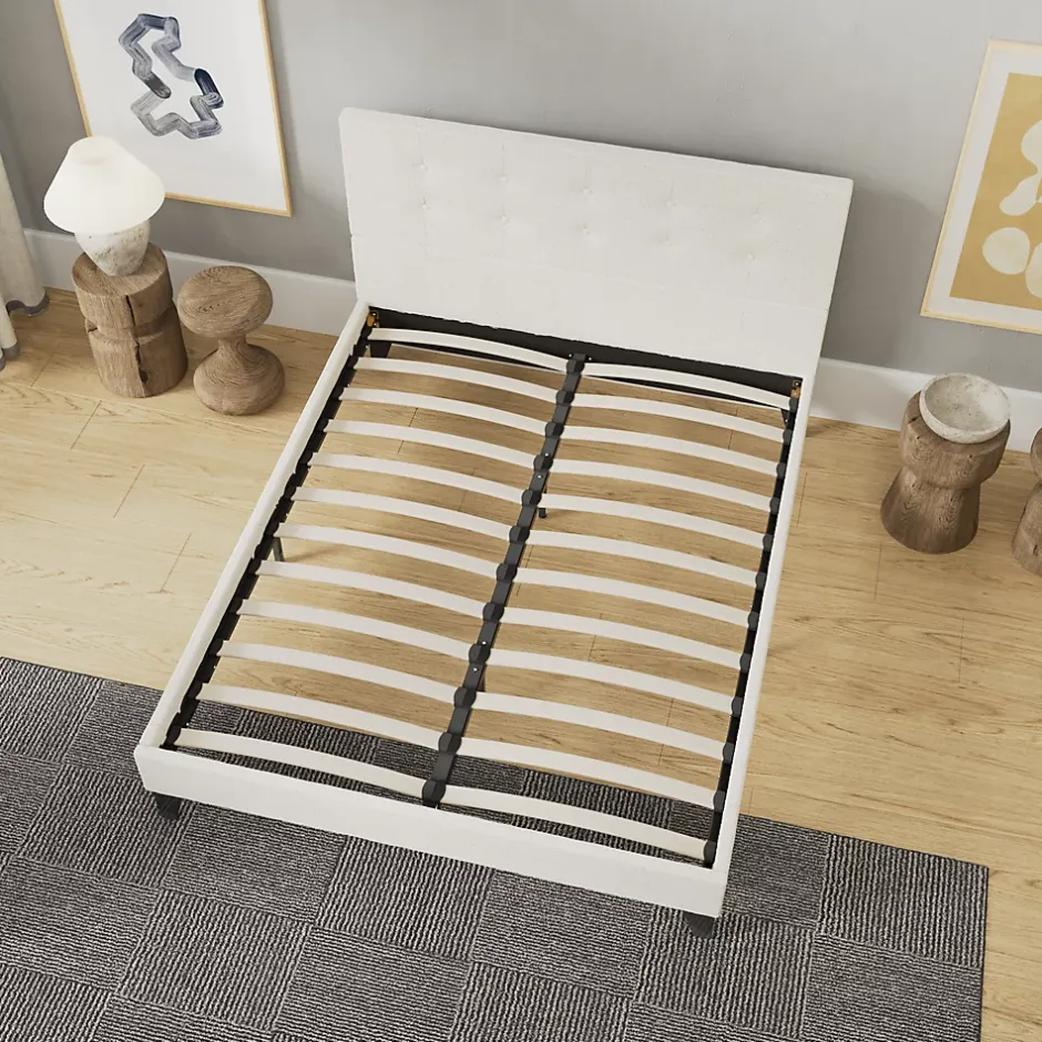 November Sleep Lit 120x190 cm avec tête de lit tissu lin Clearance