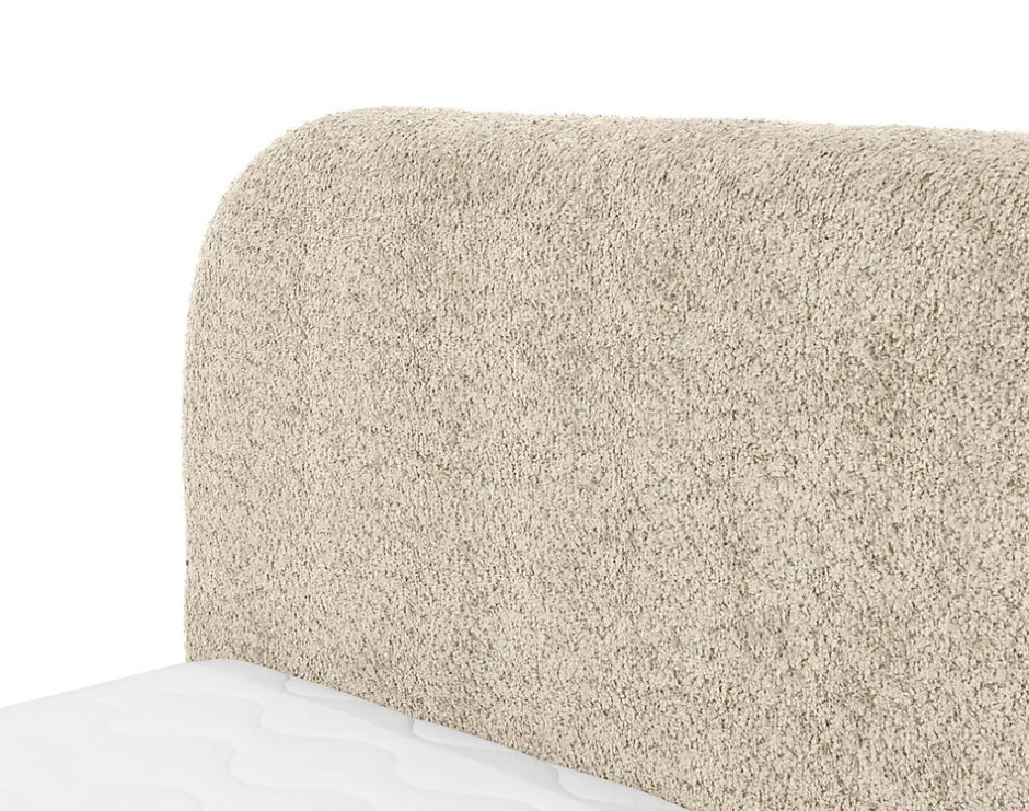 Best Mobilier Orane - lit coffre - 180x200 cm - en tissu bouclette -