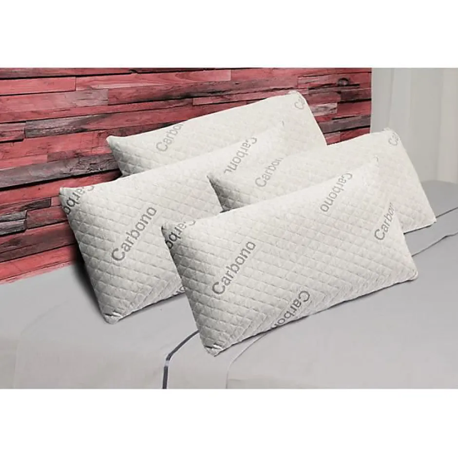 Eccox Oreiller - - Carbone - 60x40cm - Mi-ferme - Housse amovible - Effet anti-stress Best