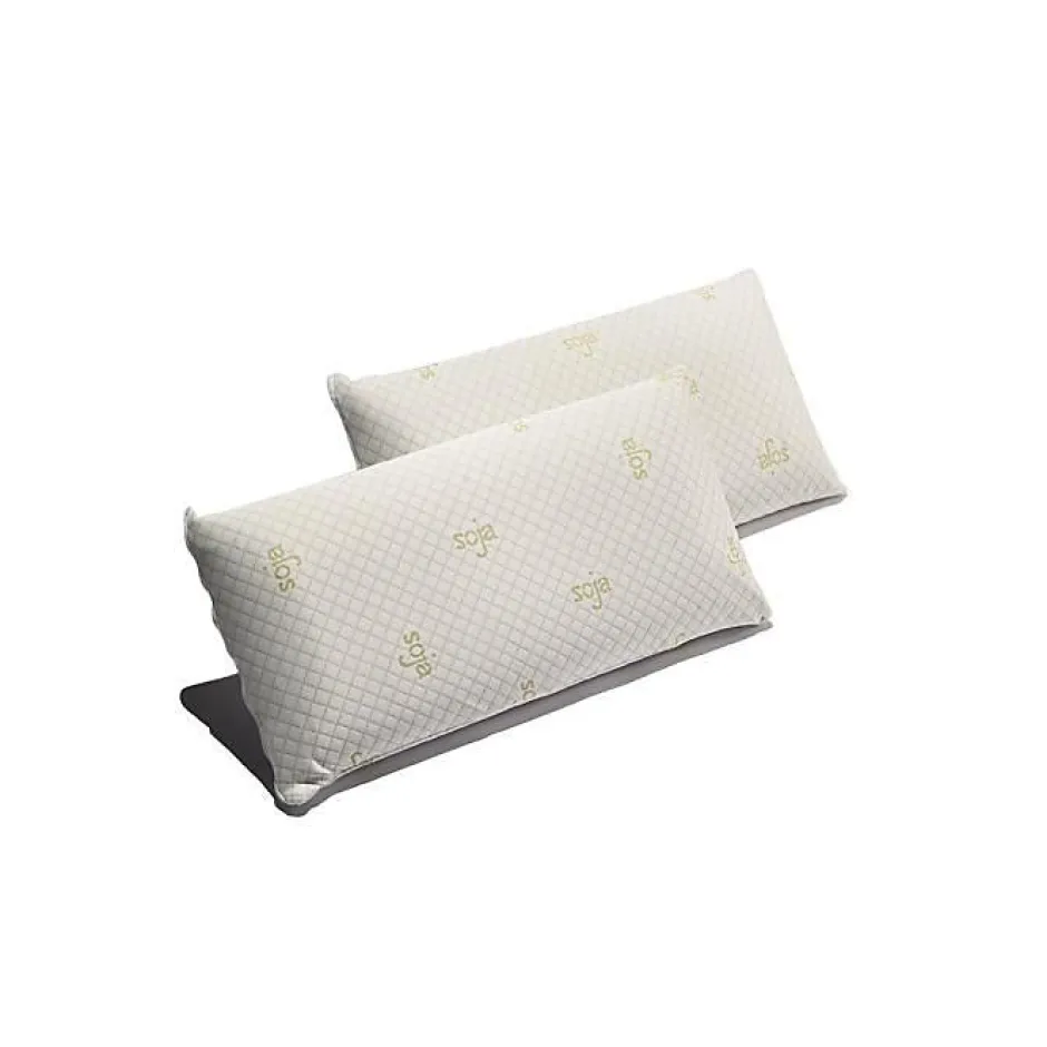 Eccox Oreiller - - Pack de 2 - Mousse mémoire Soja - 70 x 40 cm - Fermeté moyenne - Ergonomique
