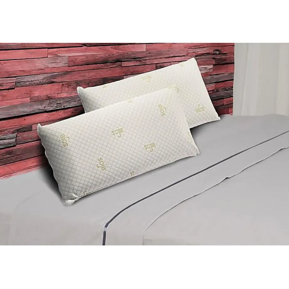 Eccox Oreiller - - Pack de 2 - Mousse mémoire Soja - 70 x 40 cm - Fermeté moyenne - Ergonomique
