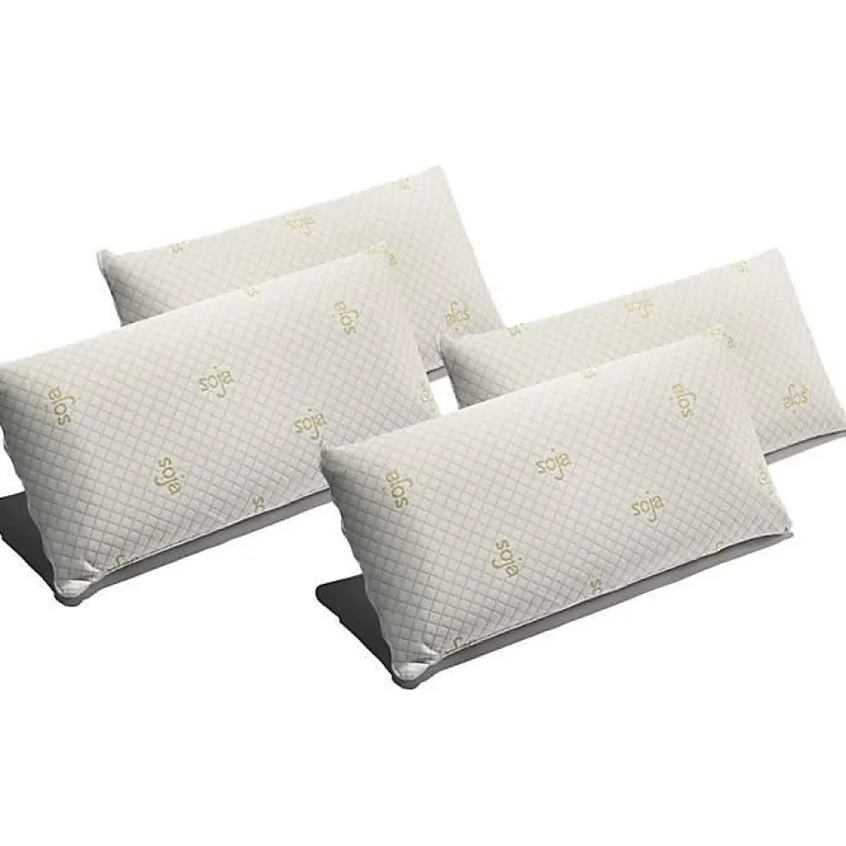 Eccox Oreiller - - Pack de 4 - Mousse à mémoire de forme - 150 x 40 cm - Fermeté moyenne New