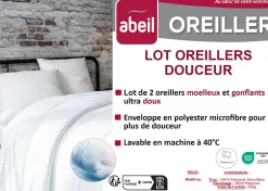 Abeil Oreiller 45 x 70 cm polyester moelleux blanc 500g