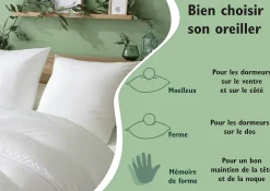 Abeil Oreiller 45 x 70 cm polyester moelleux blanc 500g