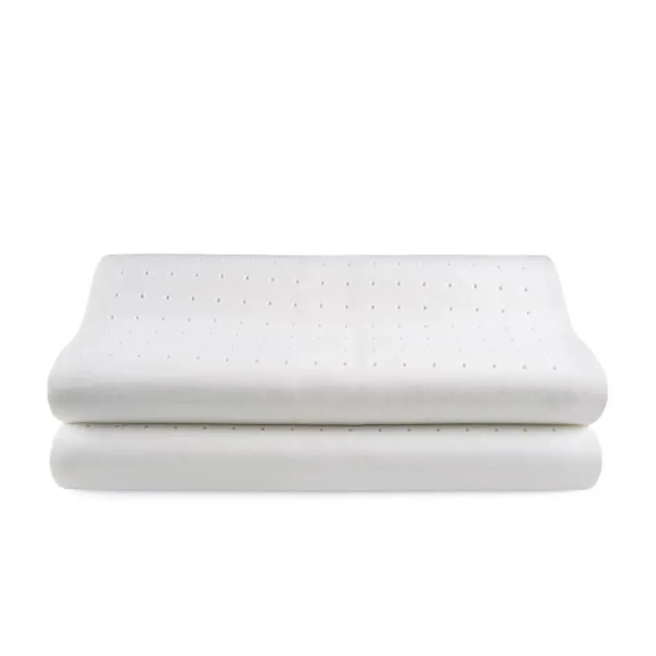 Eccox Oreiller Cervical - - Pack de 2 - Mousse à Mémoire - 40x70 cm - Ergonomique - Blanc