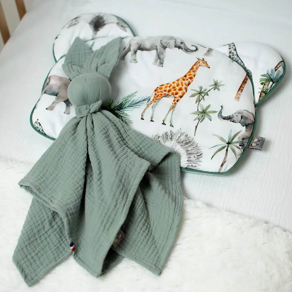 Sevira Kids Oreiller coussin plat réversible Safari
