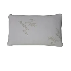 Herzberg Oreiller de luxe en bambou Queen 50x76cm HG5076BM-blanc