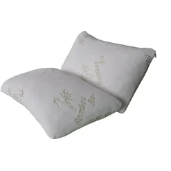 Herzberg Oreiller de luxe en bambou Queen 50x76cm HG5076BM-blanc