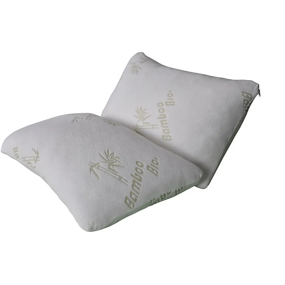 Herzberg Oreiller de luxe en bambou Queen 50x76cm HG5076BM-blanc