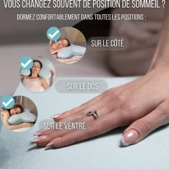 Inphysio Oreiller en forme de papillon avec gel rafraîchissant - 53x43x12 - MULTIPOSITIONS