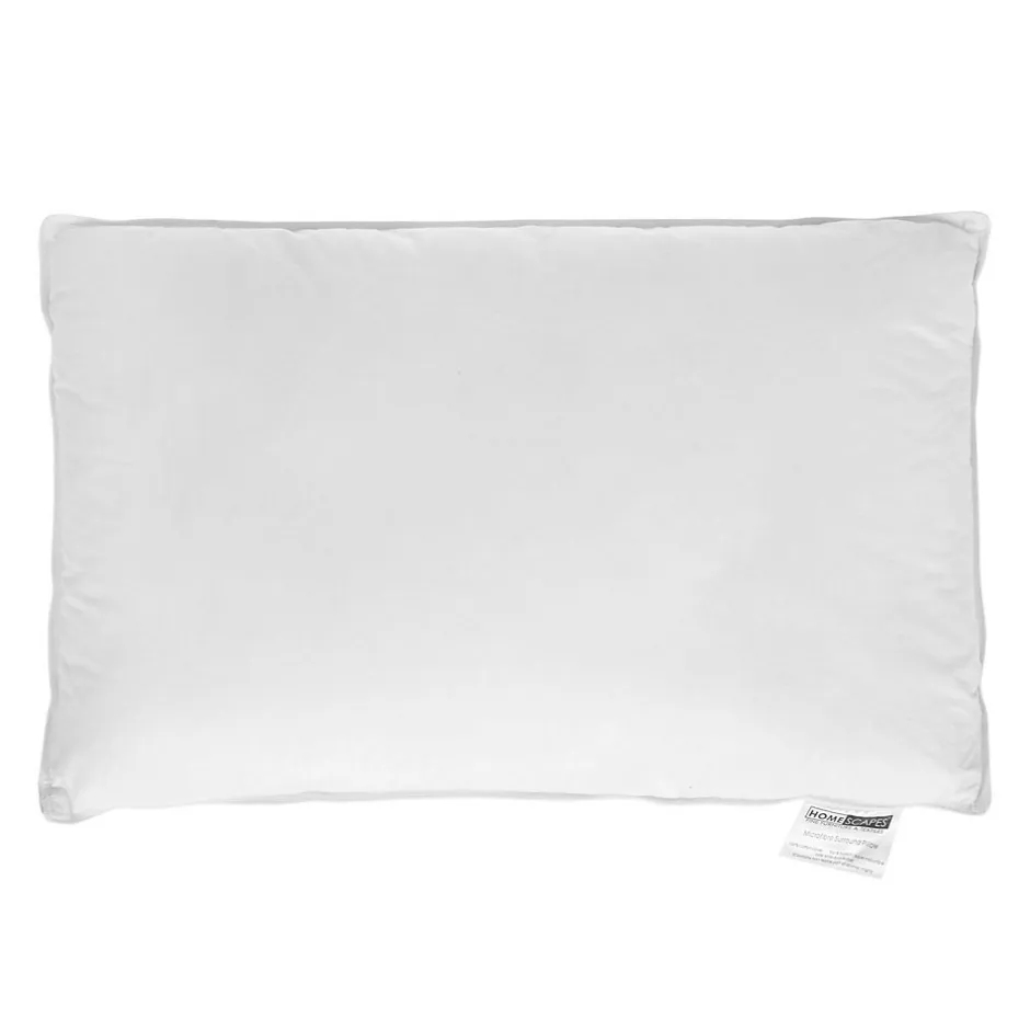 Homescapes Oreiller en microfibre et plumes de canard à double niveau de garnissage, 50 x 75 cm -