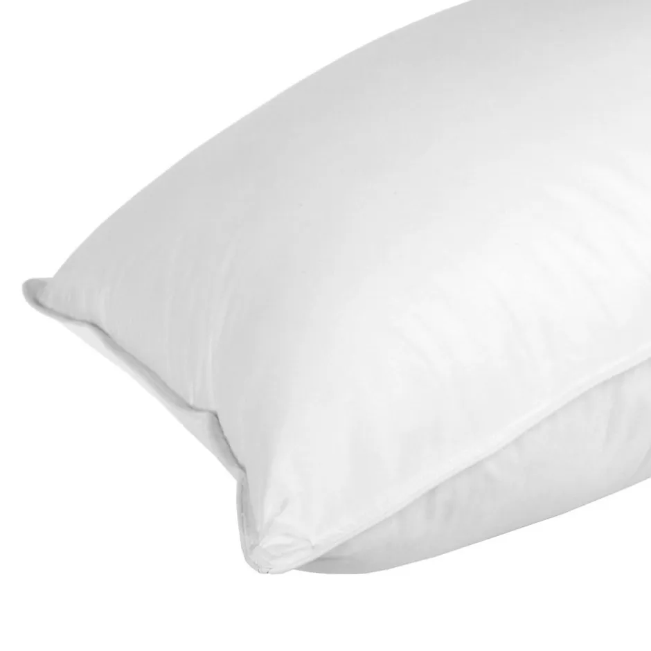 Homescapes Oreiller en microfibre et plumes de canard à double niveau de garnissage, 50 x 75 cm -