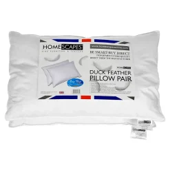 Homescapes Oreiller en plumes de canard 50 x 75 cm, lot de 2 -
