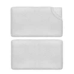 Inphysio Oreiller enfant respirant en tissu de bambou 50x30x5,5 avec taie en bambou supplémentaire -