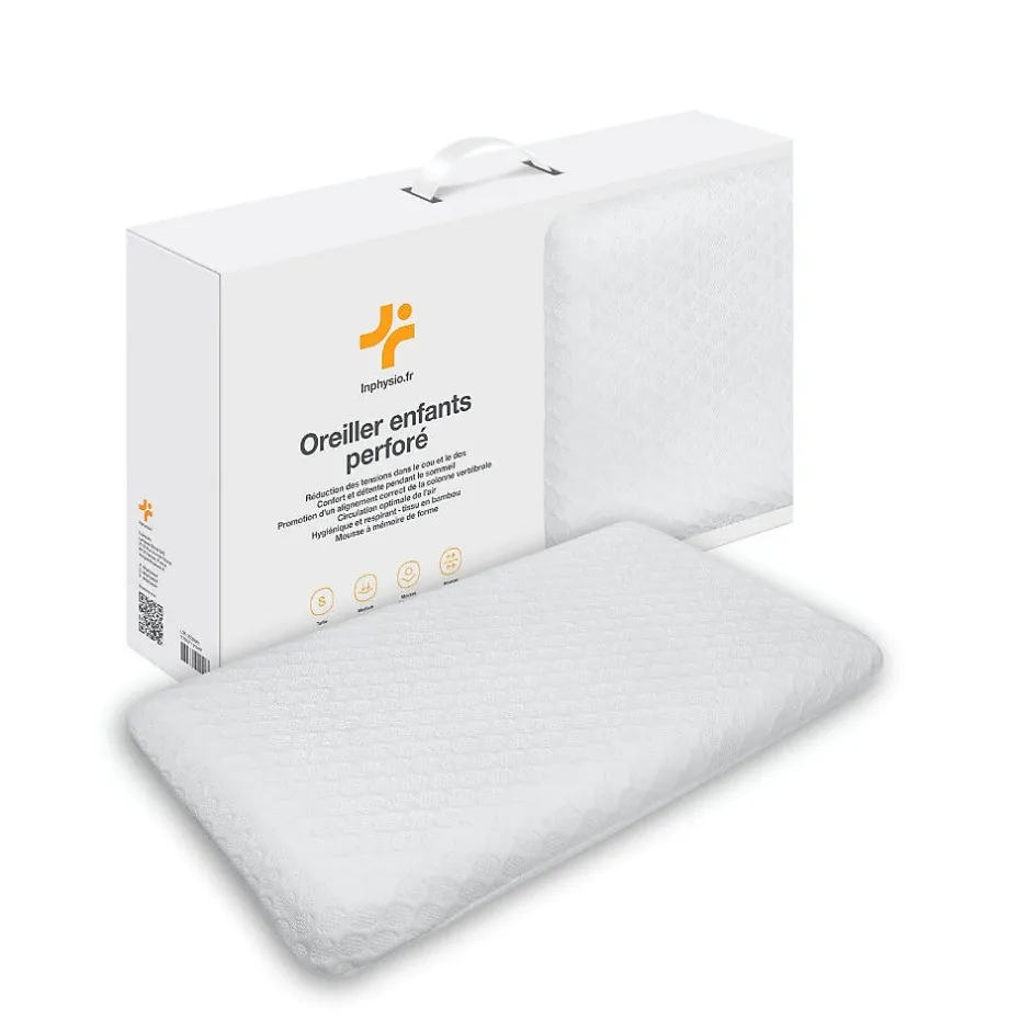 Inphysio Oreiller enfant respirant en tissu de bambou 50x30x5,5 - Best