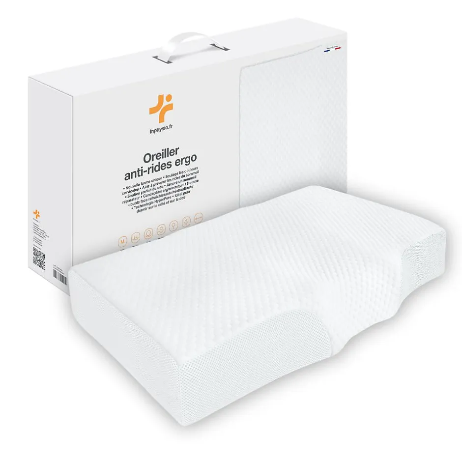 Inphysio Oreiller ergonomique anti-rides, anti-acouphène - extra grande - 65x42x10 - ERGO Discount