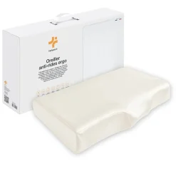 Inphysio Oreiller ergonomique anti-rides avec taie d'oreiller en soie - extra grande - 65x42x10 - ERGO Clearance
