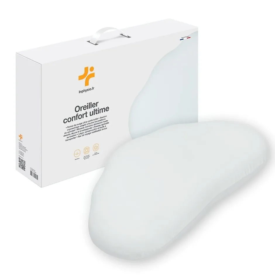 Inphysio Oreiller ergonomique en forme de nuage - mousse à mémoire de forme - 57x35x12 - Sale