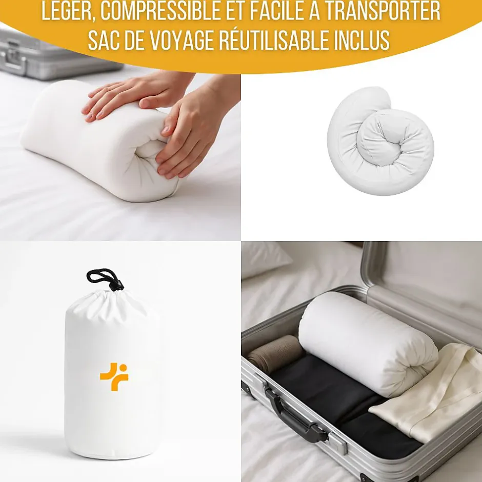 Inphysio Oreiller ergonomique en forme de nuage - mousse à mémoire de forme - 57x35x12 - Sale